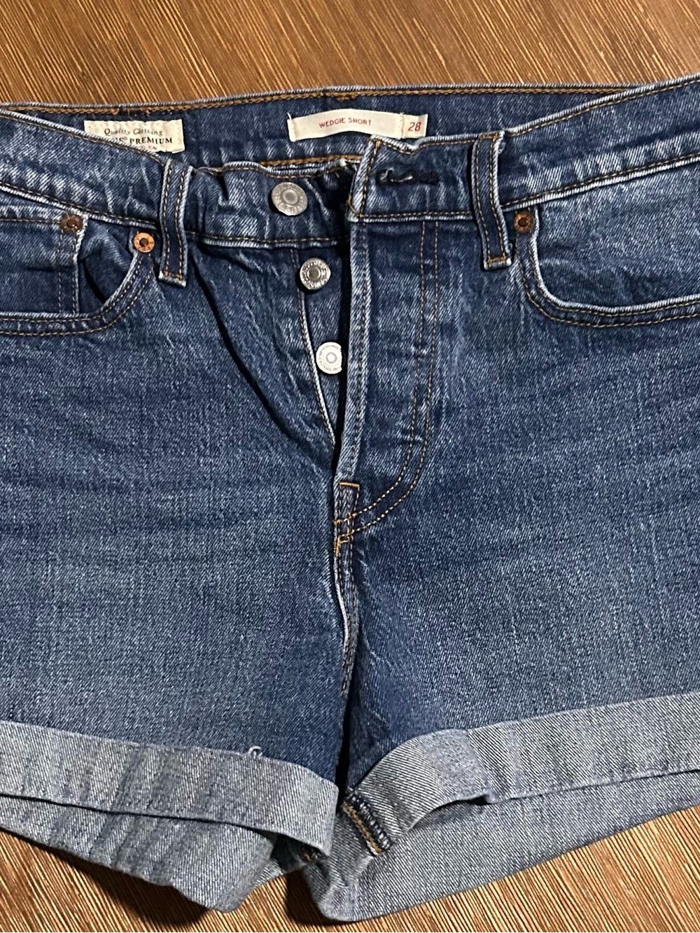 Levi's Women's Dark Blue Denim Jean Shorts